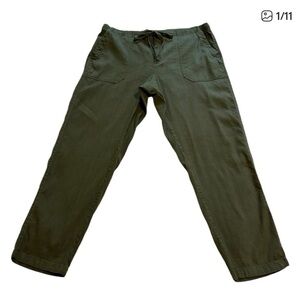 LOFT / Lou & Grey Women’s Dark Olive Moss Green Linen Blend Pants - Size Large